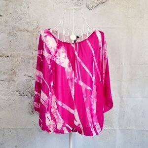 Alfani Pink Abstract Women's Summer Top Size L